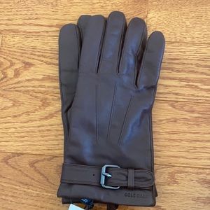 Cole Hann brown leather gloves